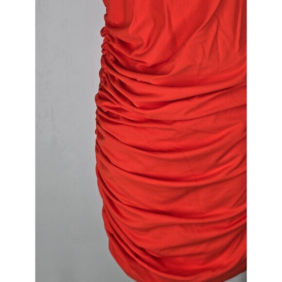 Alix NYC Dress Mini Dress Ruched Bodycon Sleeveless Party Orange‎ Medium M - Picture 7 of 9